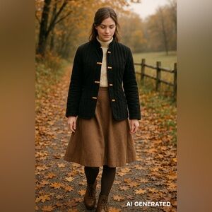 Vintage Gaytown Toronto Black Quilted Jacket w/ Bamboo Buttons Size 9/10 S/M